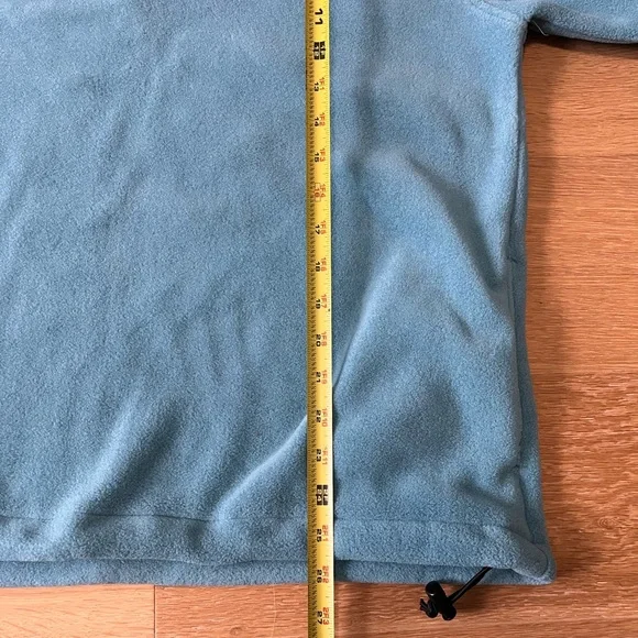 VTG ll bean women’s med pullover quarter snap fleece light blue green vintage - Picture 8 of 10